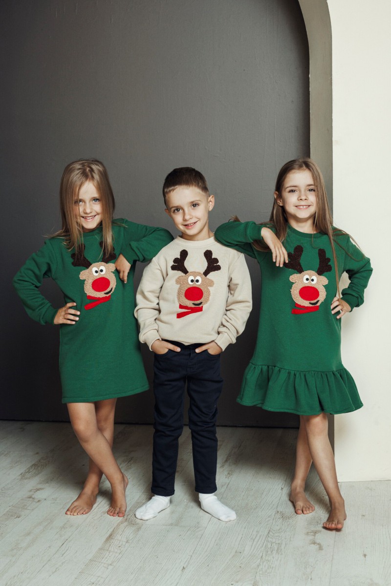 Boy's sand Christmas jumper with Rudolf – photo 3