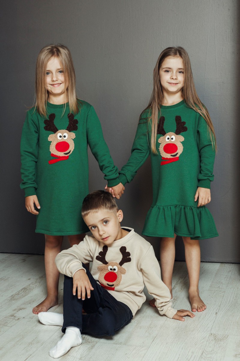 Boy's sand Christmas jumper with Rudolf – photo 4