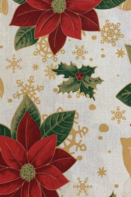 Tablecloth with red flowers