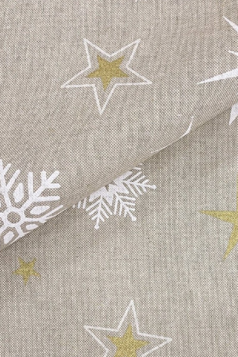 Tablecloth with gold and white snowflakes – photo 2
