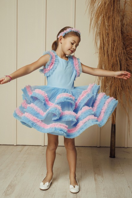 "Rainbow" tulle dress – another view
