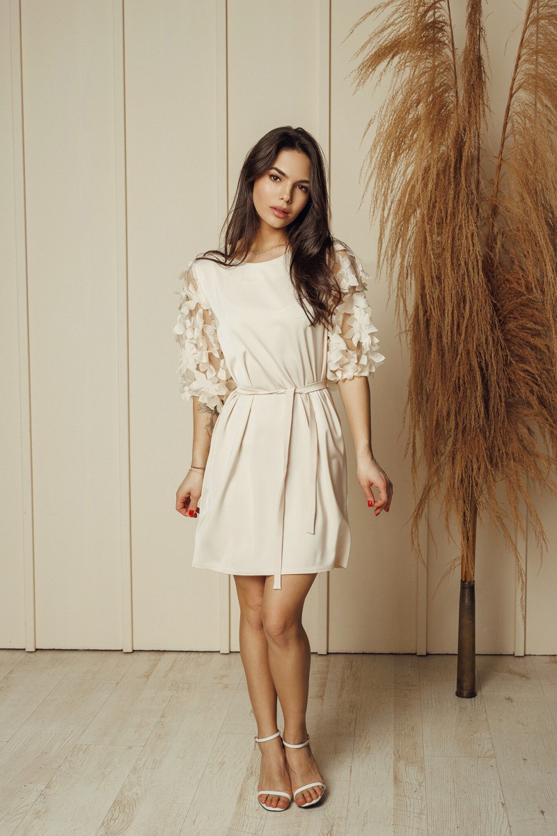 "Nude leaves" dress