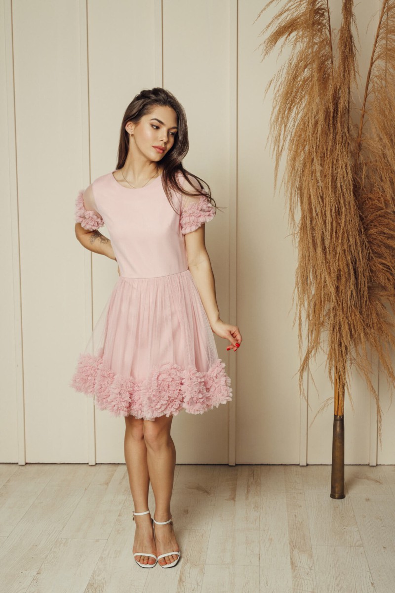 "Santa" ash pink tulle dress