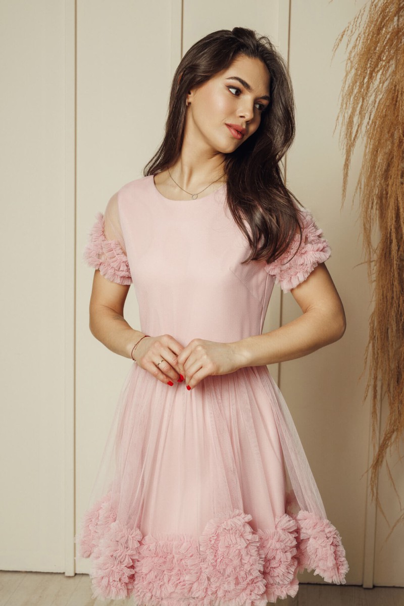 "Santa" ash pink tulle dress – photo 4