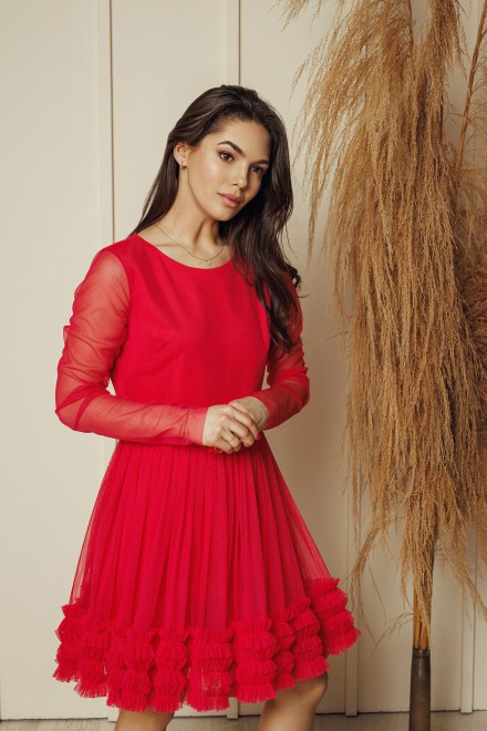 "Rose" raspberry tulle dress – another view