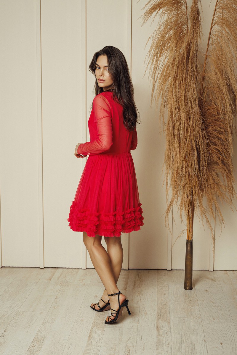 "Rose" raspberry tulle dress – photo 3