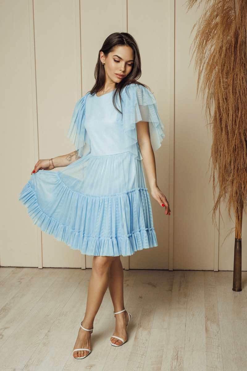 "Luna" sky blue tulle dress