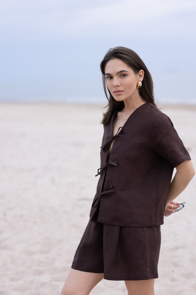 Brown blouse with bows – photo 5