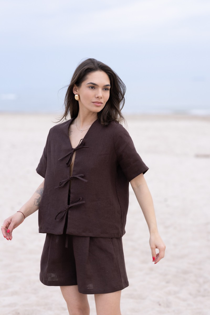 Brown blouse with bows – photo 4