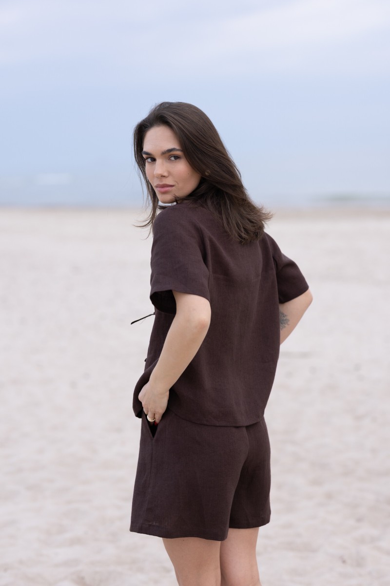 Brown blouse with bows – photo 6