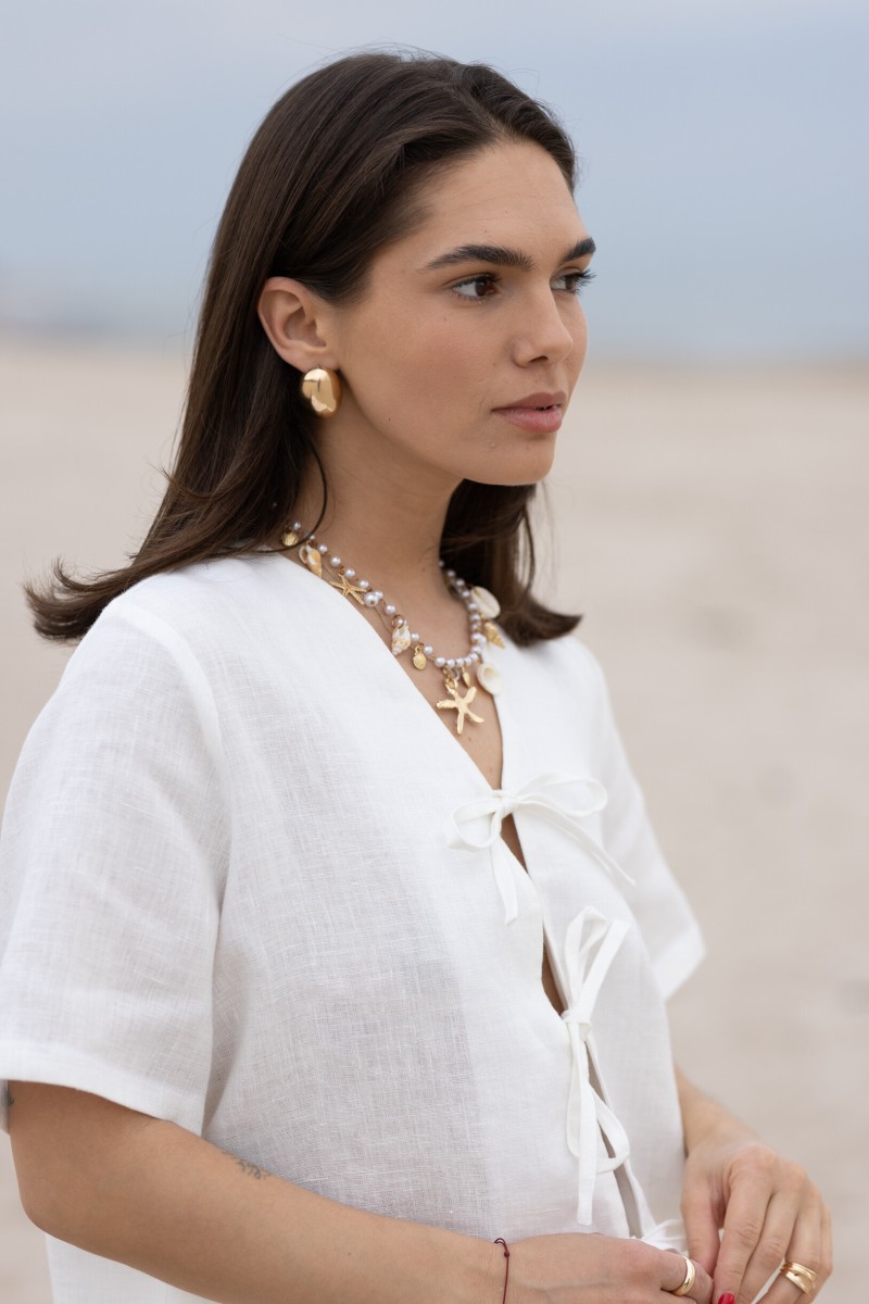 White blouse with bows – photo 6