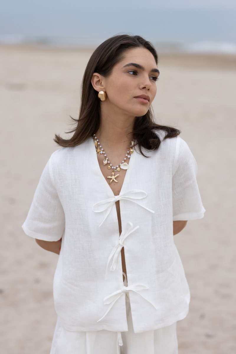 White blouse with bows – photo 4