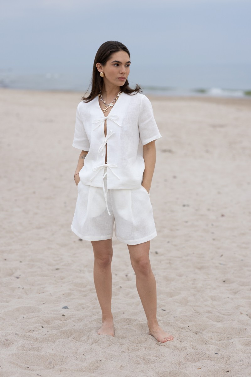 White blouse with bows – photo 10