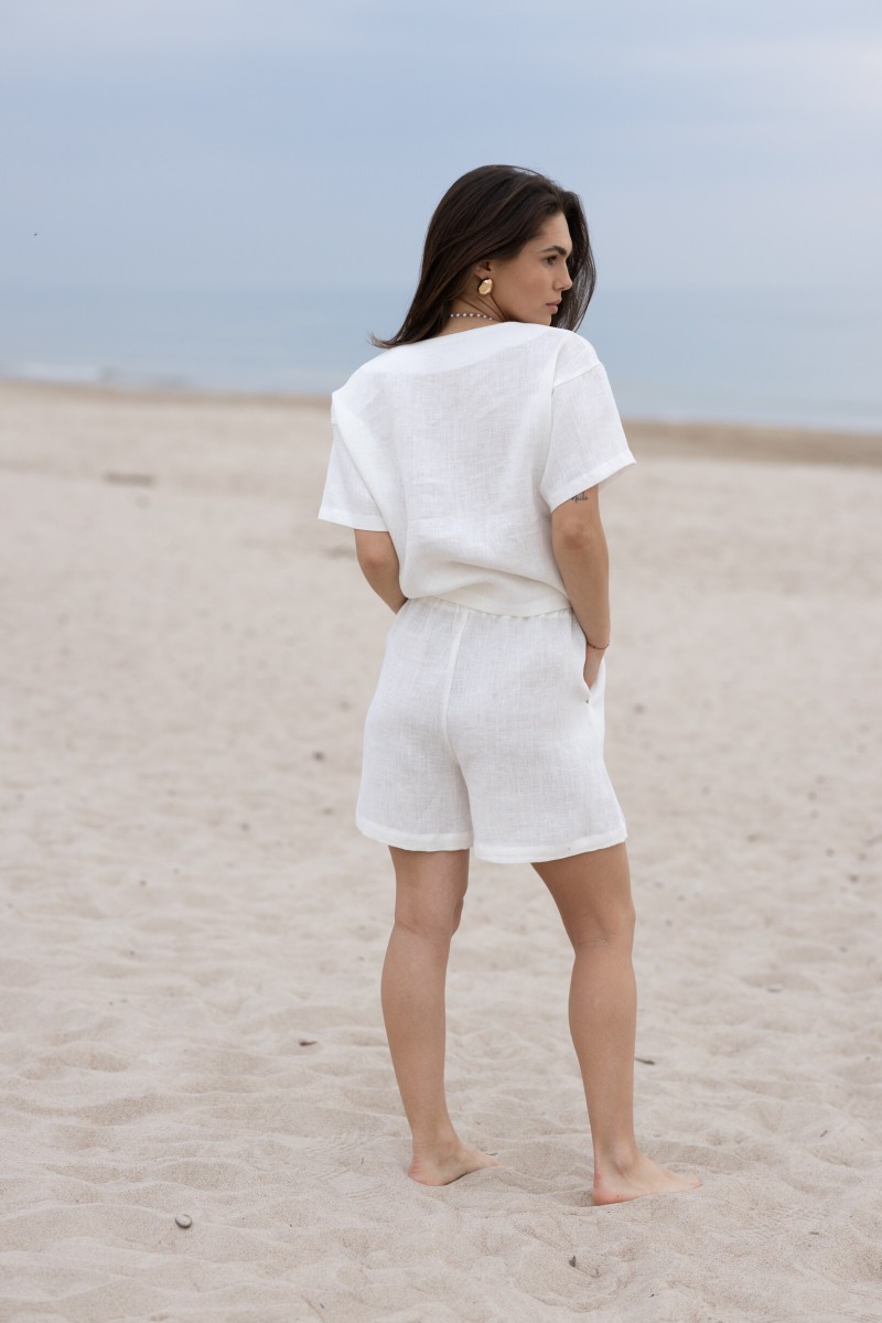 White linen shorts – photo 8