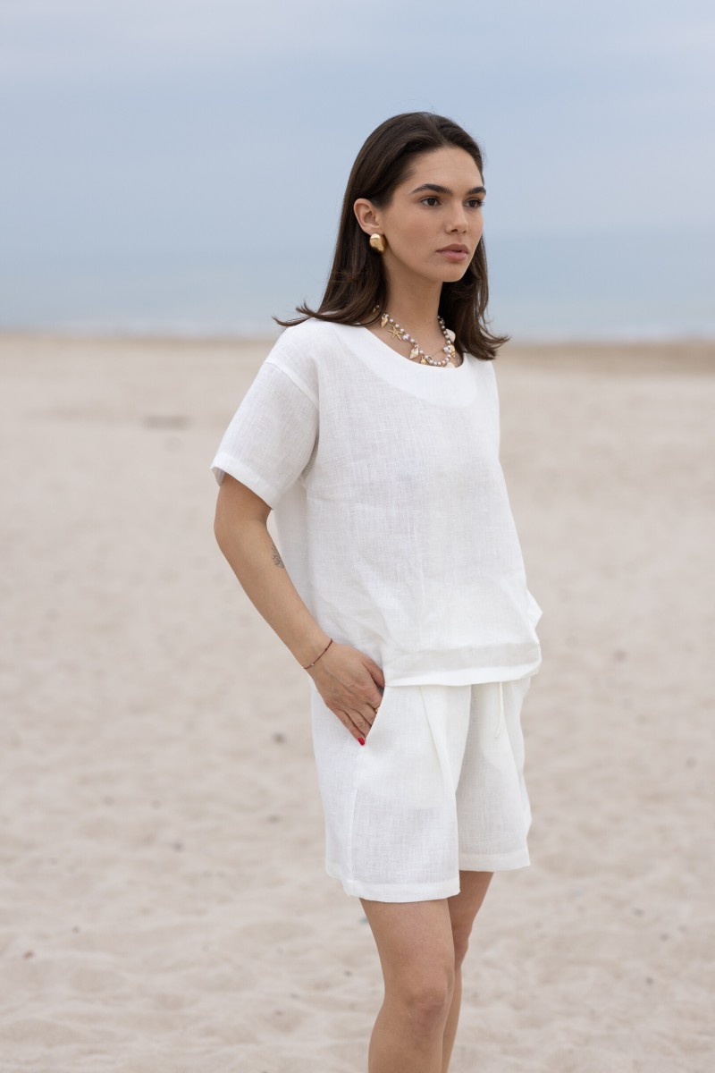 White linen shorts – photo 5