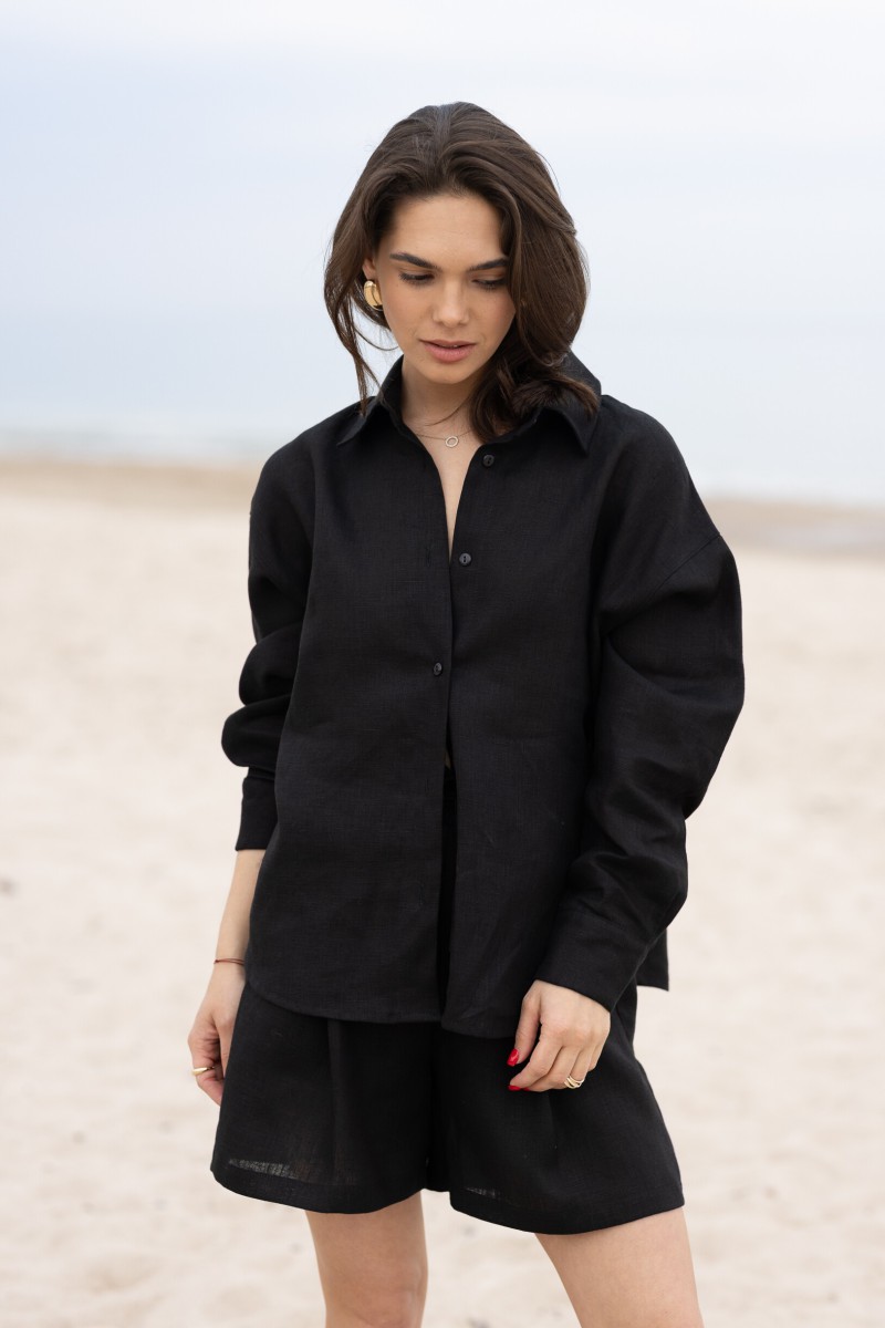 Black linen shirt – photo 4