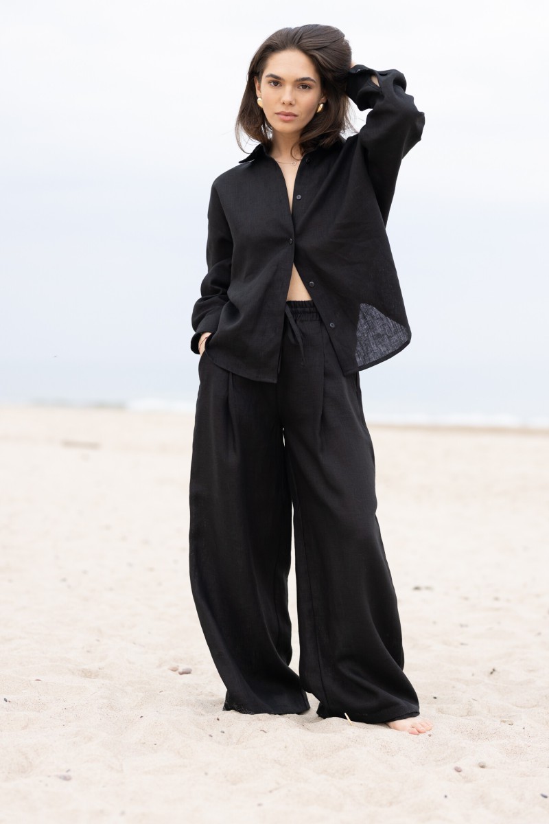 Black linen trousers – photo 2