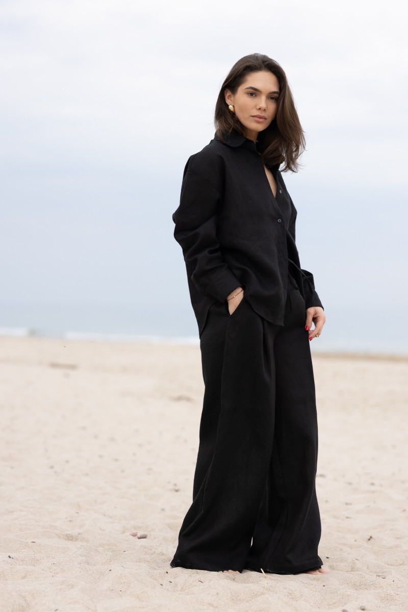 Black linen trousers – photo 3