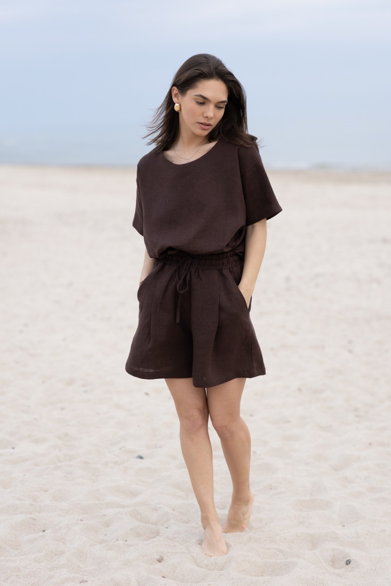 Brown linen shorts – photo 5