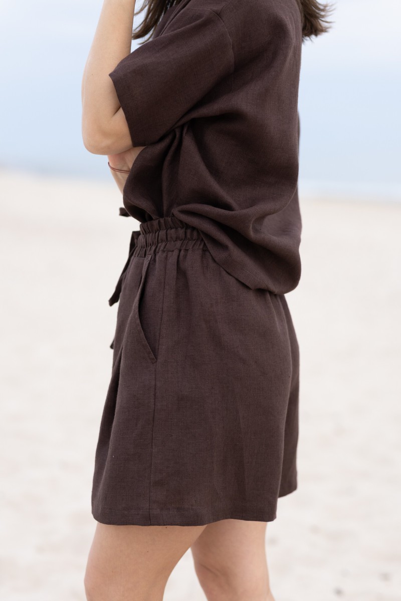 Brown linen shorts – photo 6
