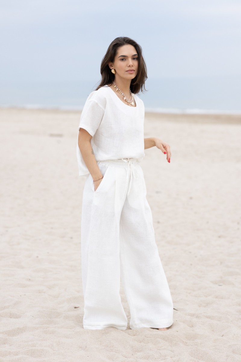 White linen trousers – photo 3