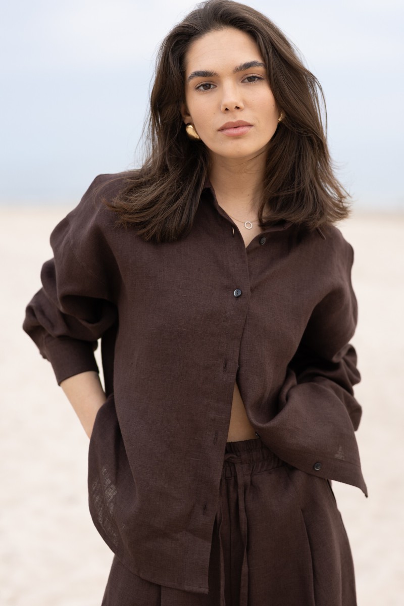 Brown linen shirt – photo 2