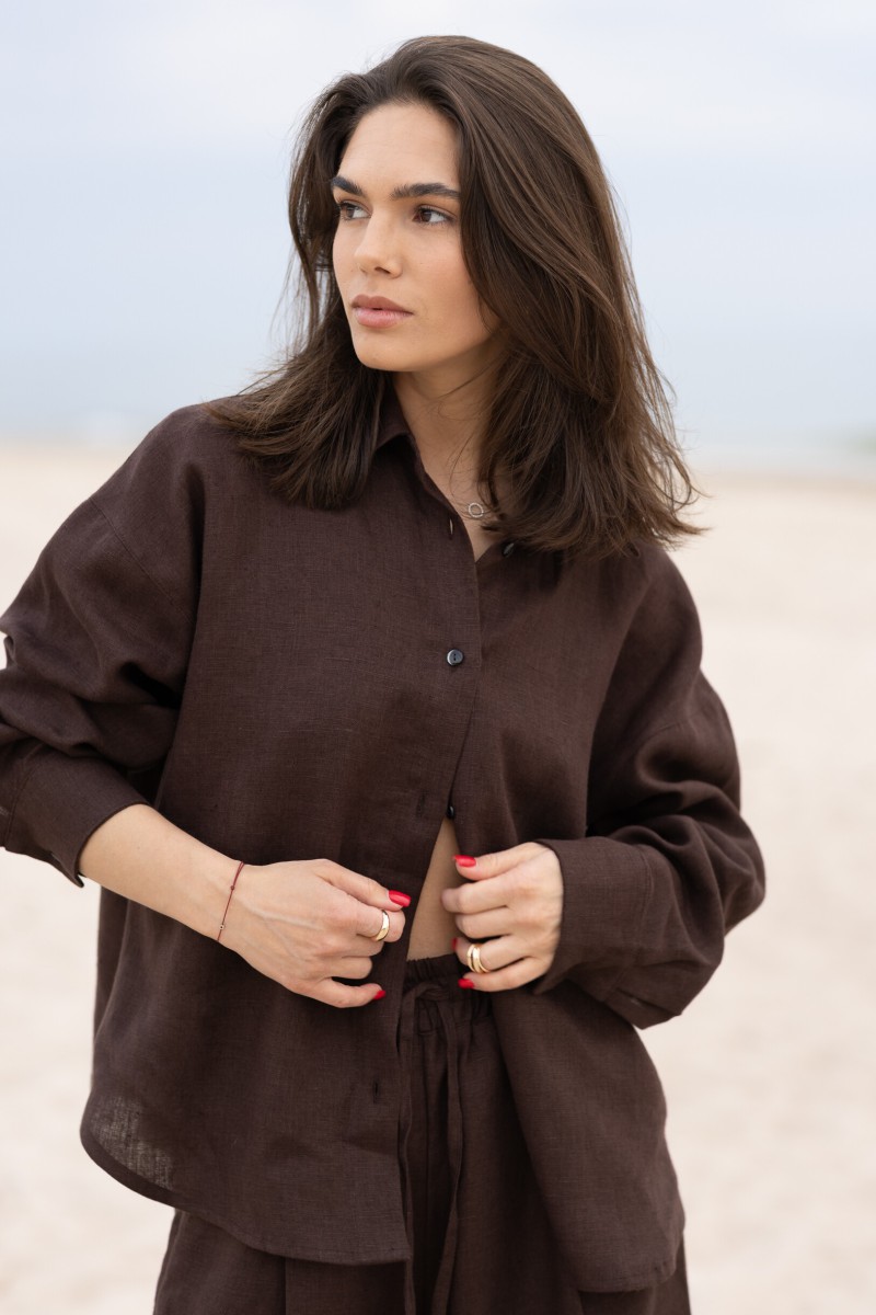 Brown linen shirt