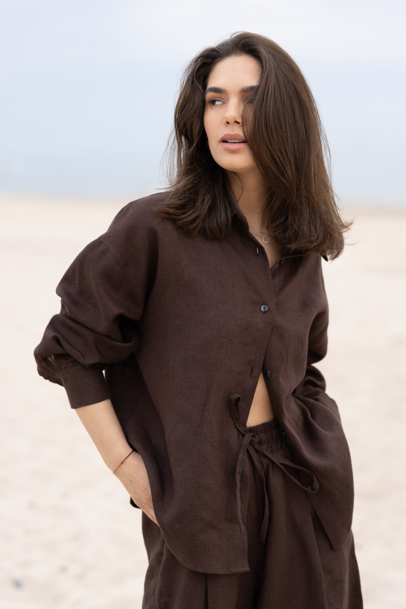 Brown linen shirt – photo 3