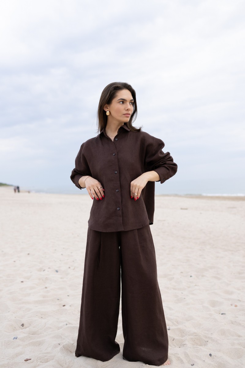 Brown linen shirt – photo 8