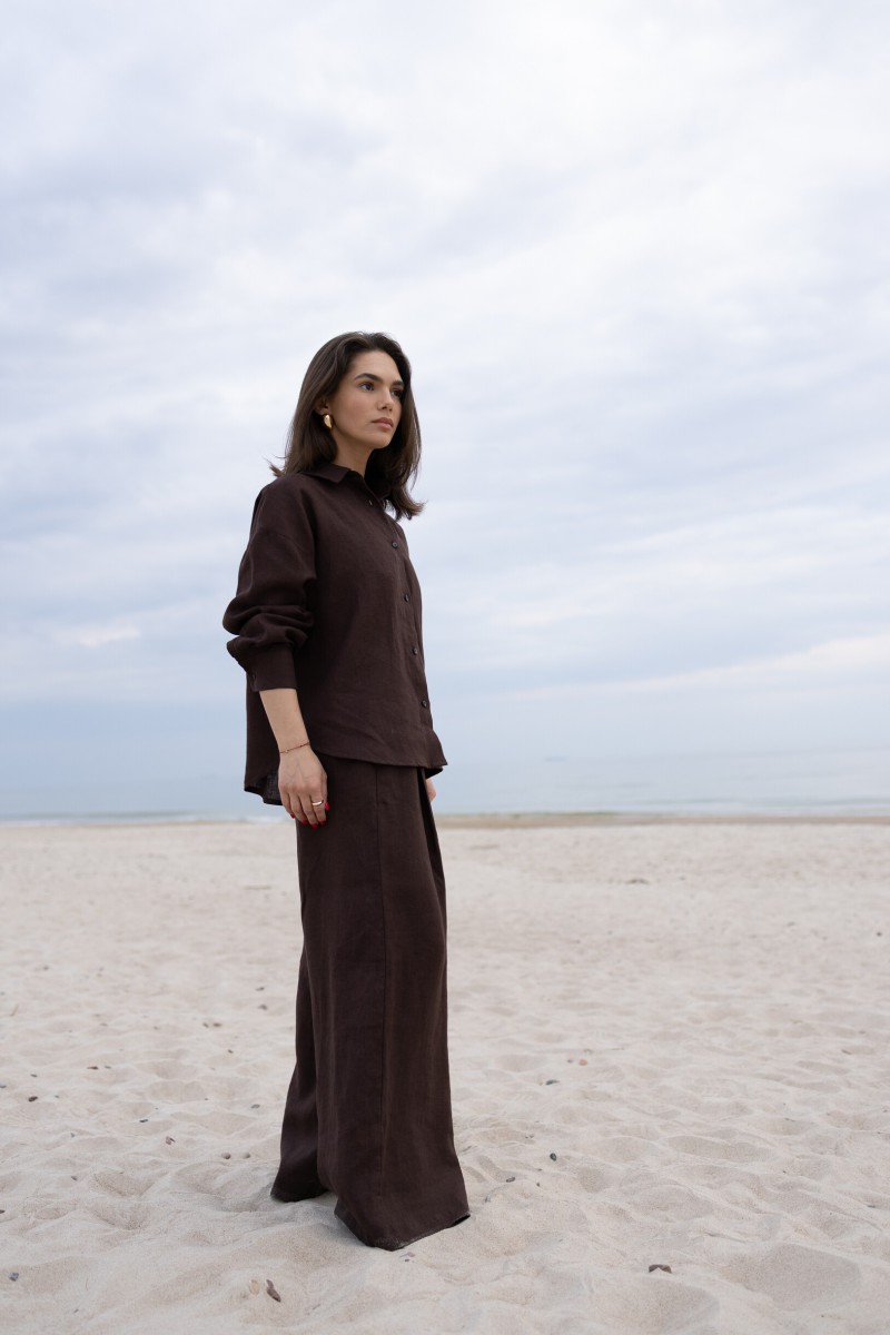 Brown linen shirt – photo 9