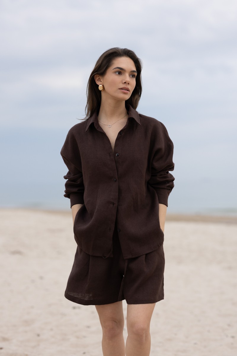 Brown linen shirt – photo 10