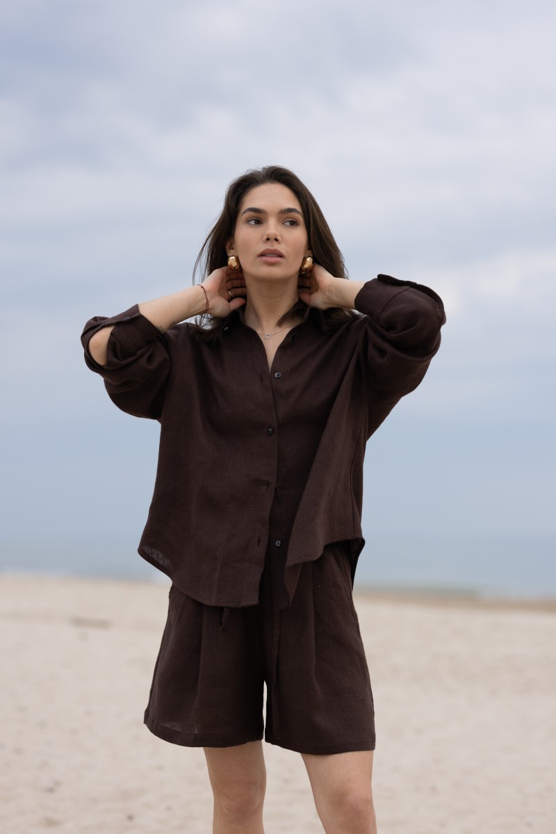 Brown linen shirt – photo 11