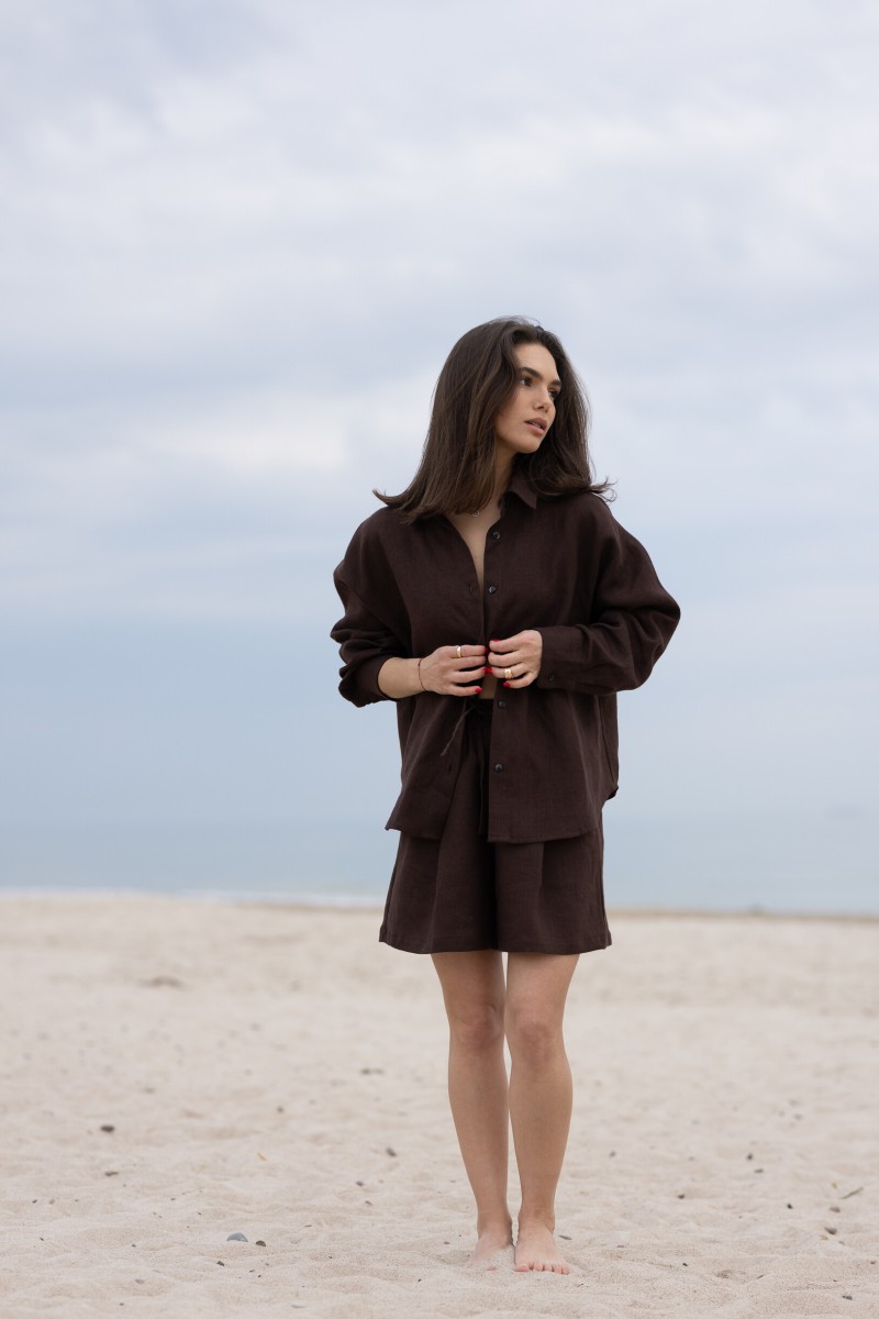 Brown linen shirt – photo 14