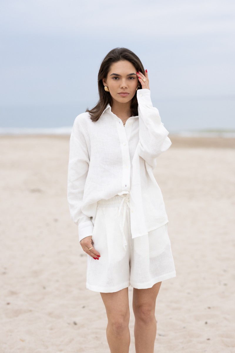 White linen shorts – photo 9