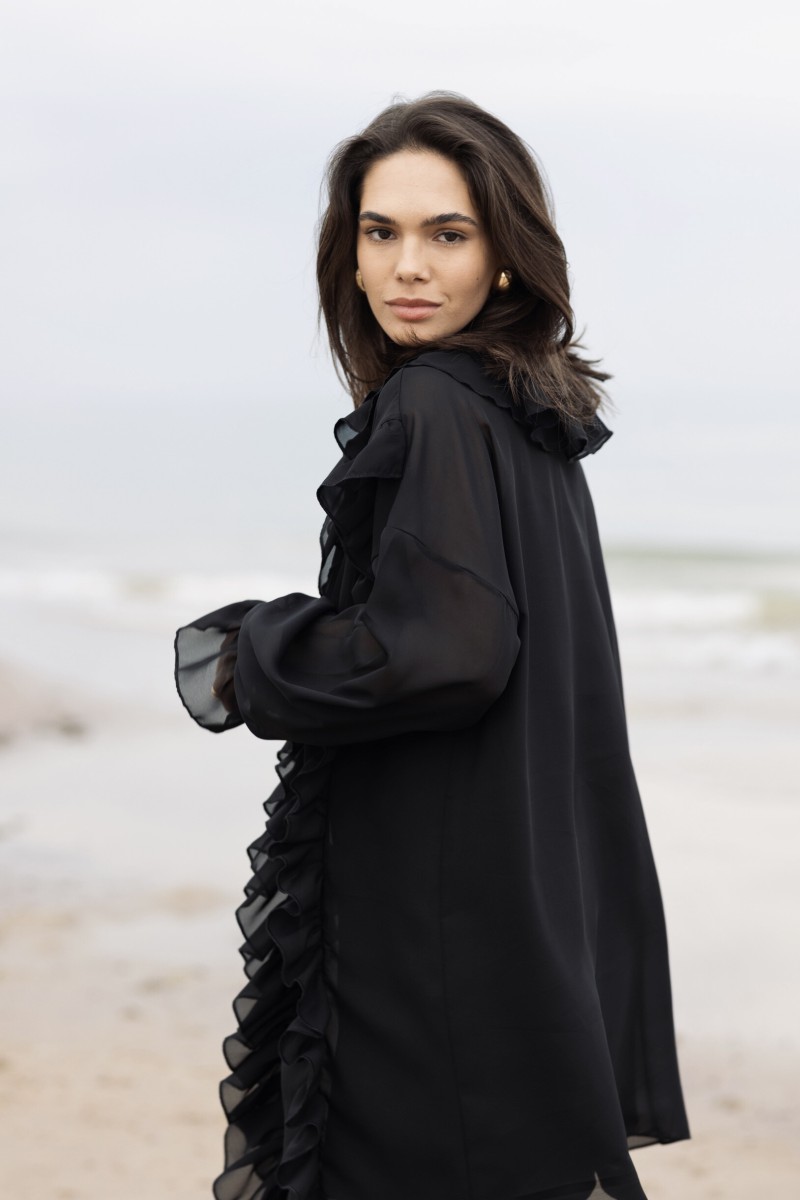 "Aurora" black chiffon dress – photo 8