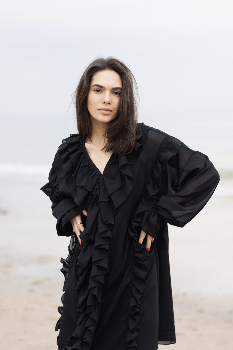 "Aurora" black chiffon dress – photo 7