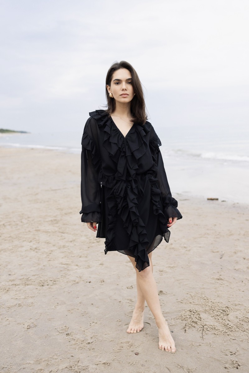 "Aurora" black chiffon dress – photo 4