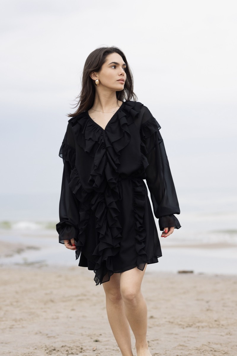 "Aurora" black chiffon dress – photo 5