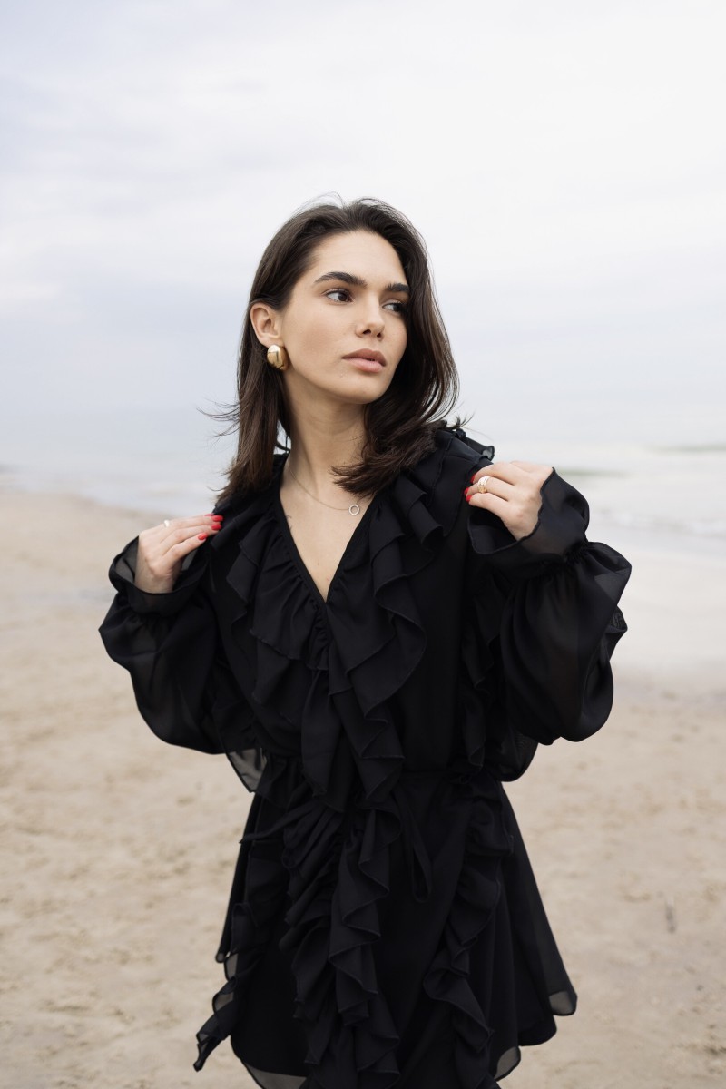 "Aurora" black chiffon dress – photo 6
