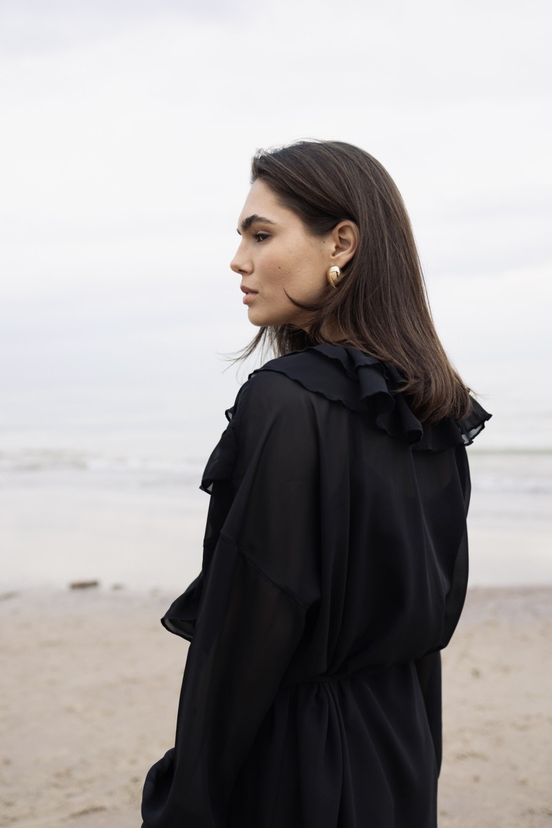 "Aurora" black chiffon dress – photo 9
