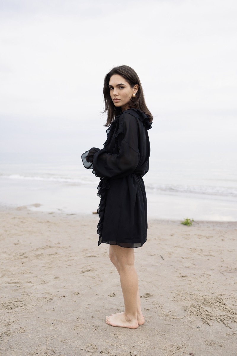 "Aurora" black chiffon dress – photo 10