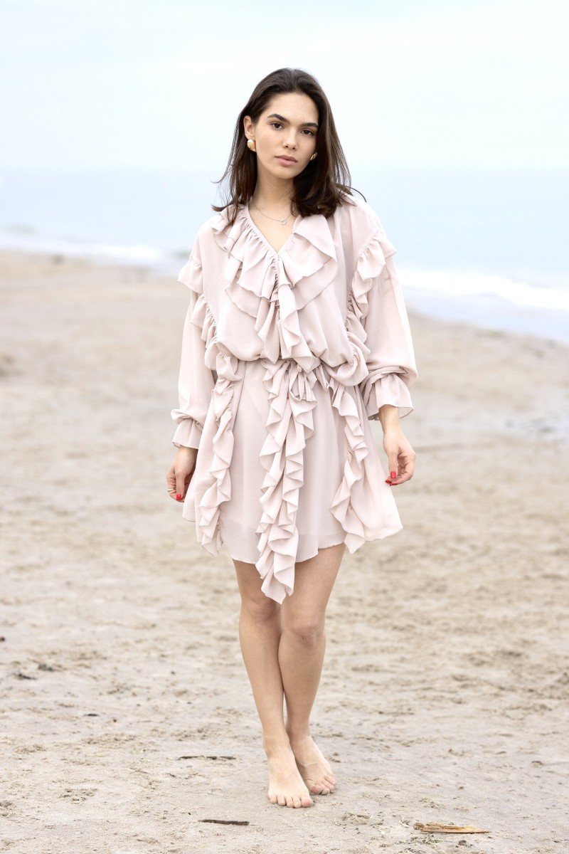 "Aurora" nude chiffon dress – photo 4