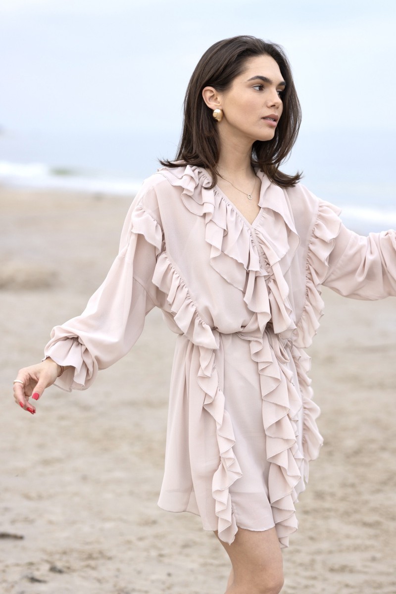 "Aurora" nude chiffon dress – photo 2