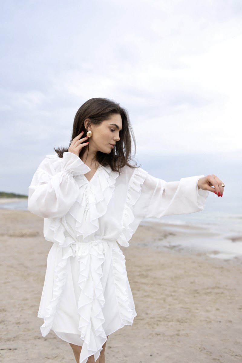 "Aurora" white chiffon dress – photo 3