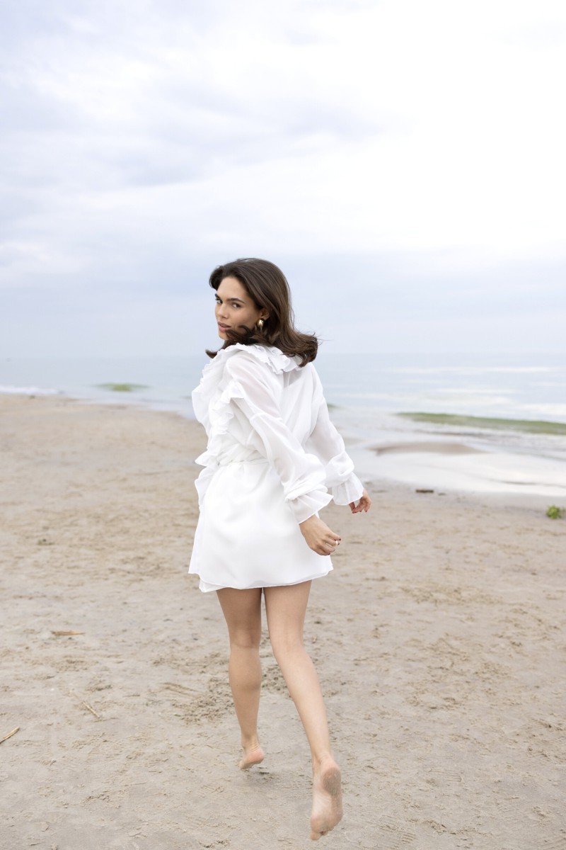"Aurora" white chiffon dress – photo 8