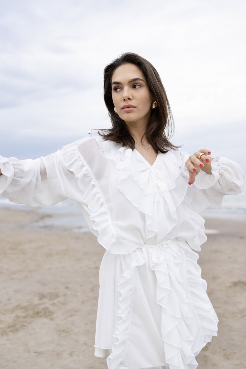 "Aurora" white chiffon dress – photo 5