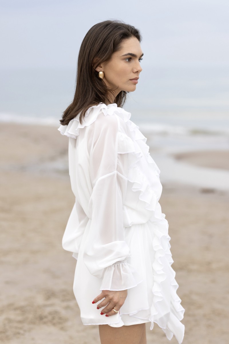 "Aurora" white chiffon dress – photo 7