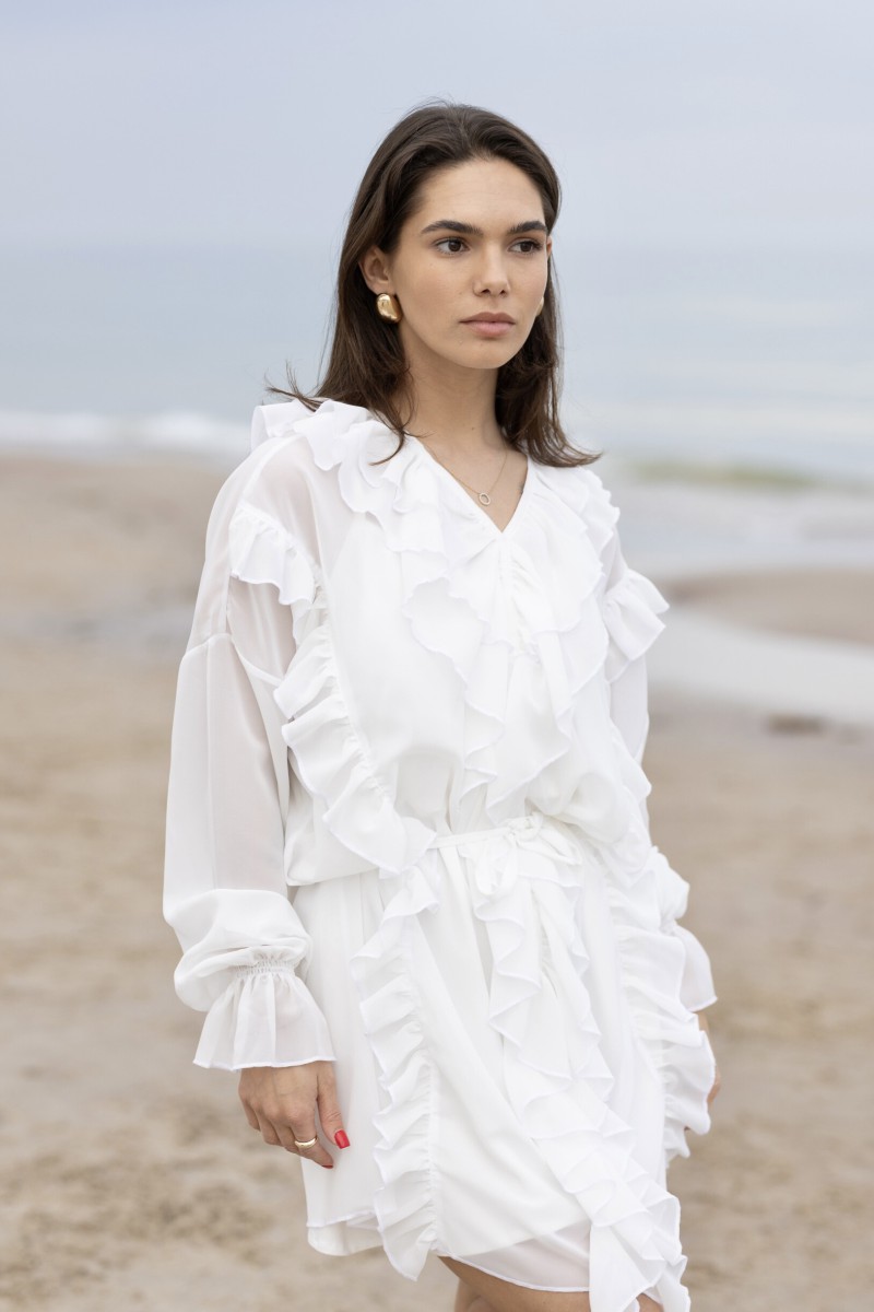 "Aurora" white chiffon dress – photo 4