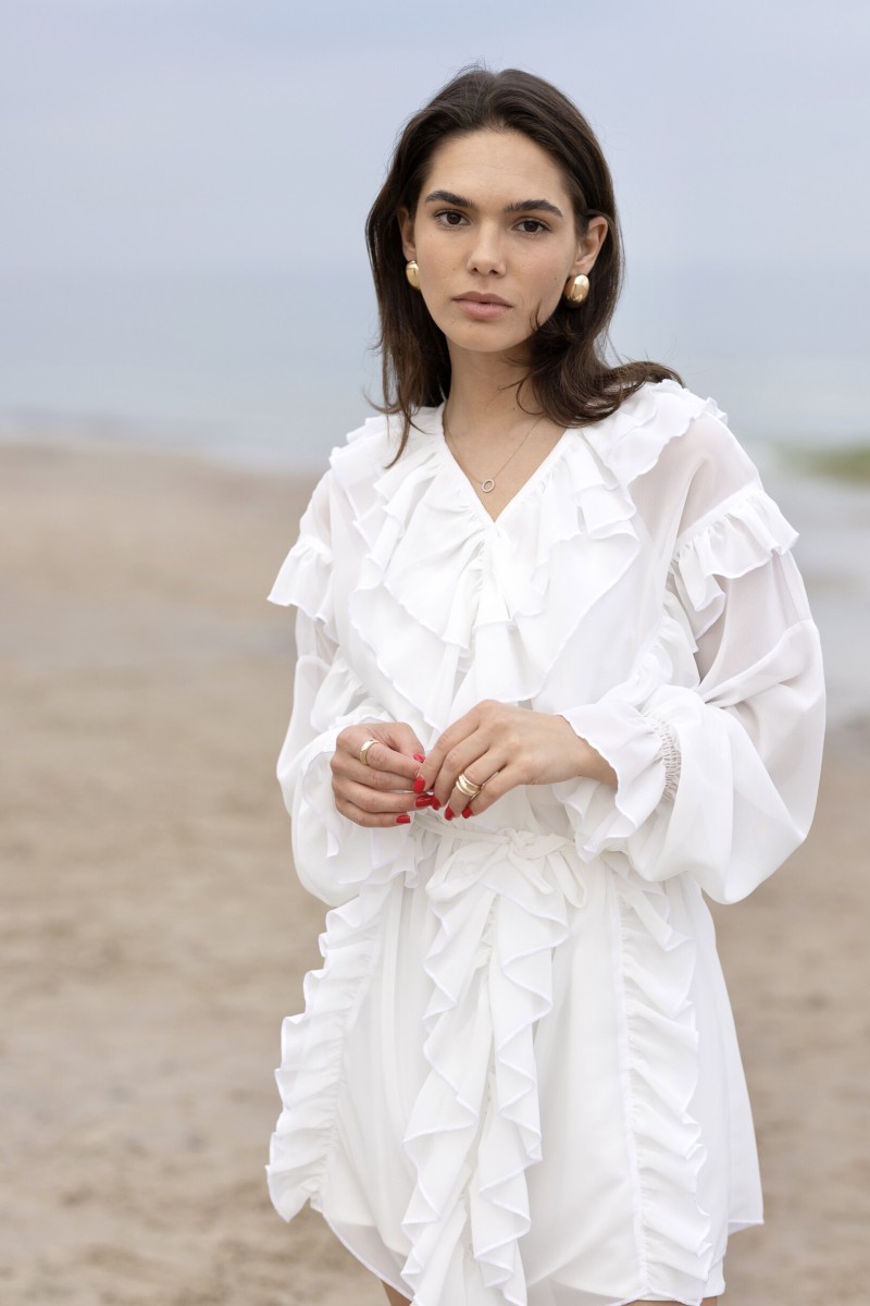 "Aurora" white chiffon dress – photo 12