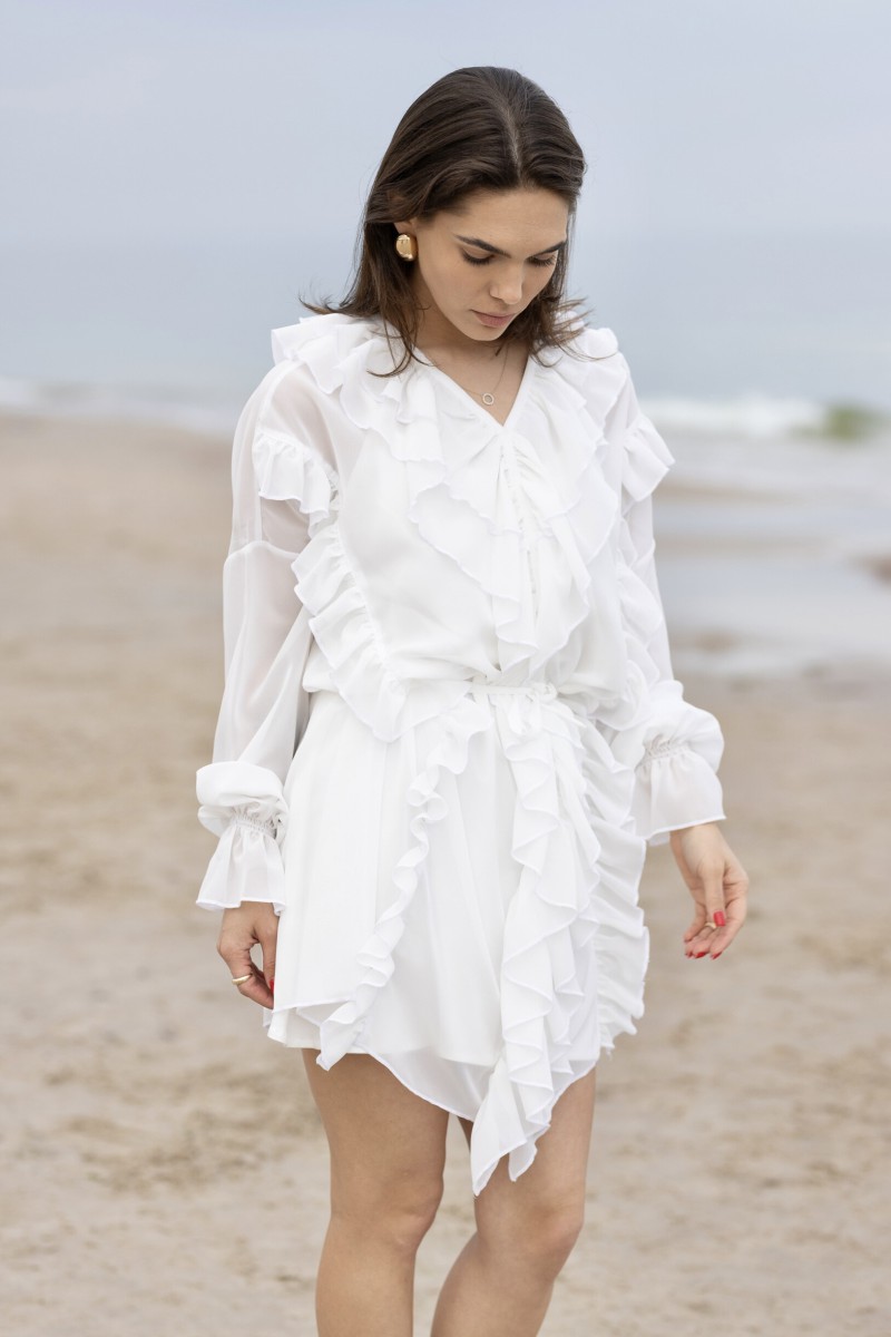 "Aurora" white chiffon dress – photo 13
